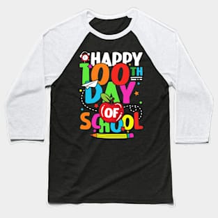 100th Day of School Teachers Kids Child Happy 100 Days Baseball T-Shirt